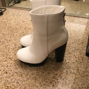 Fashion nova white booties